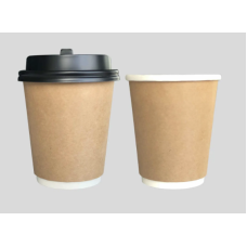 8OZ DOUBLE WALL HOT BROWN CUP 25PCS X PKT